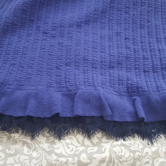 Simply Vera Wang Purple Sweater Dress with Black Eyelash Lace Trim - Picture 5 of 5